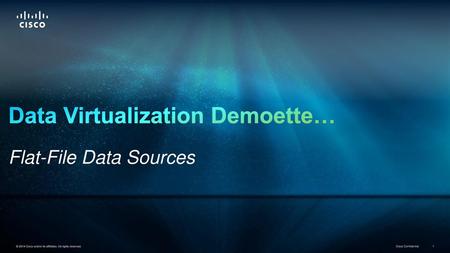 Data Virtualization Demoette… Flat-File Data Sources