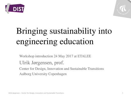 Bringing sustainability into engineering education