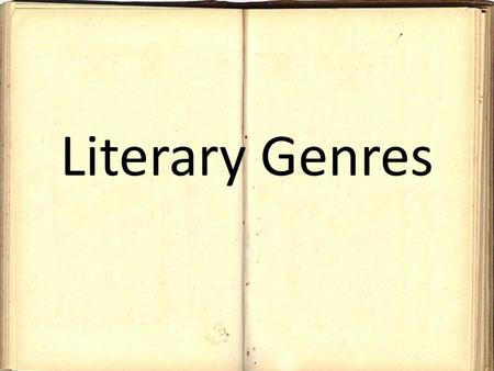 Literary Genres.