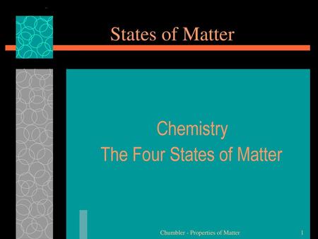 Chemistry The Four States of Matter