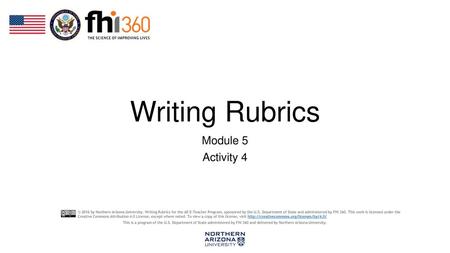 Writing Rubrics Module 5 Activity 4.