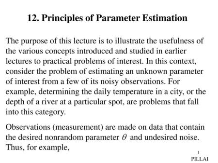 12. Principles of Parameter Estimation