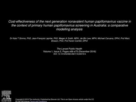 Cost-effectiveness of the next generation nonavalent human papillomavirus vaccine in the context of primary human papillomavirus screening in Australia: