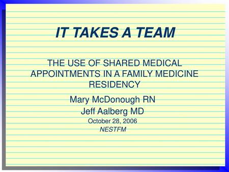 Mary McDonough RN Jeff Aalberg MD October 28, 2006 NESTFM