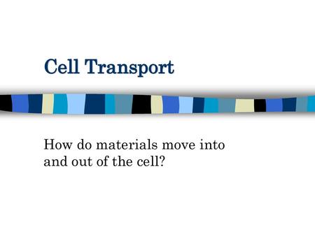 How do materials move into and out of the cell?