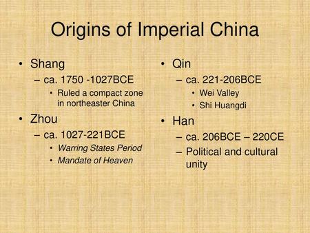 Origins of Imperial China