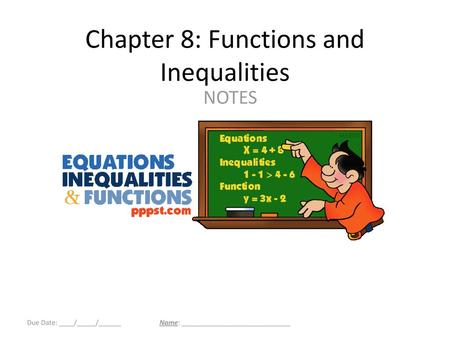 Chapter 8: Functions and Inequalities