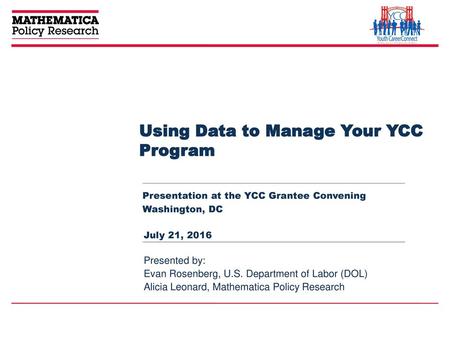 Using Data to Manage Your YCC Program