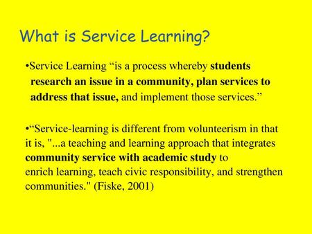 What is Service Learning?