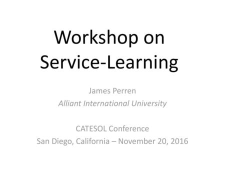 Workshop on Service-Learning