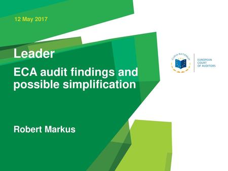 Leader ECA audit findings and possible simplification