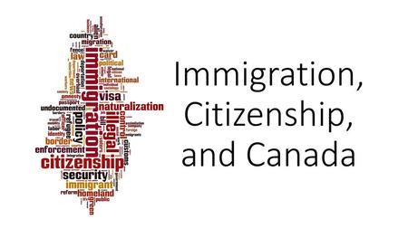 Immigration, Citizenship, and Canada