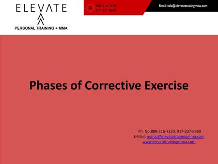 Phases of Corrective Exercise