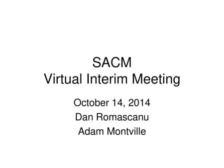 SACM Virtual Interim Meeting