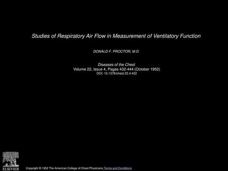 Studies of Respiratory Air Flow in Measurement of Ventilatory Function