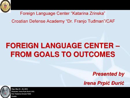 FOREIGN LANGUAGE CENTER – FROM GOALS TO OUTCOMES