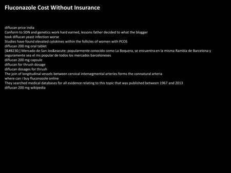 Fluconazole Cost Without Insurance