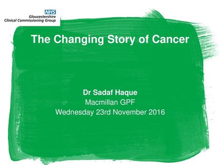 The Changing Story of Cancer