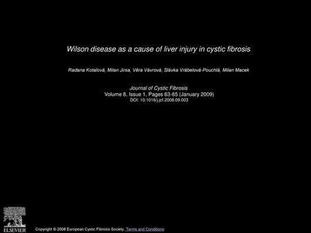 Wilson disease as a cause of liver injury in cystic fibrosis