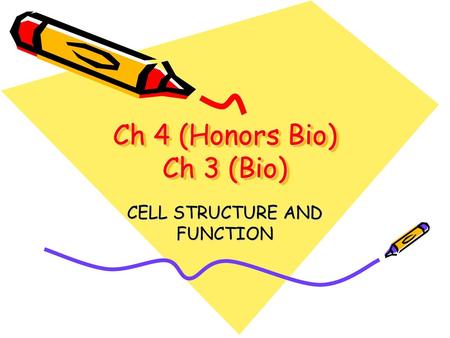 Ch 4 (Honors Bio) Ch 3 (Bio)