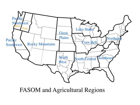 FASOM and Agricultural Regions