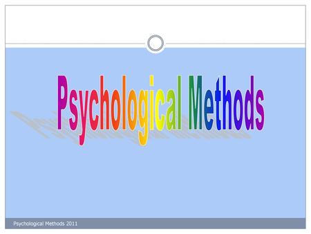 Psychological Methods