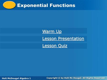 Exponential Functions