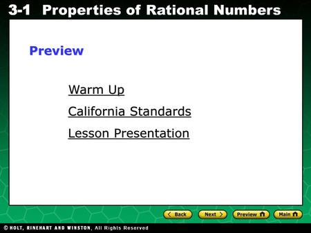 Preview Warm Up California Standards Lesson Presentation.