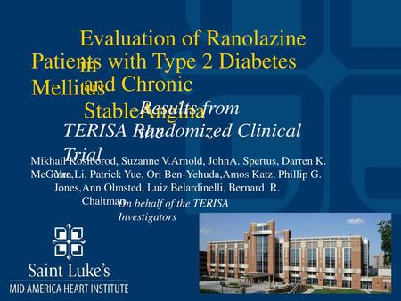 Evaluation of Ranolazine in Patients with Type 2 Diabetes Mellitus