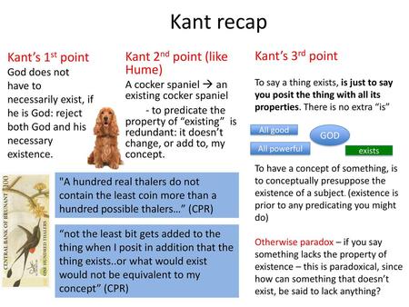 Kant recap Kant’s 1st point Kant’s 3rd point