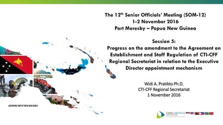 The 12th Senior Officials’ Meeting (SOM-12) 1-2 November 2016