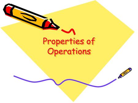 Properties of Operations