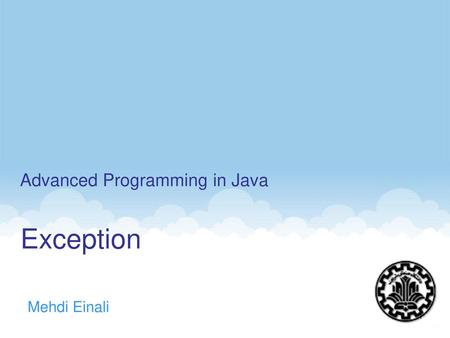 Advanced Programming in Java