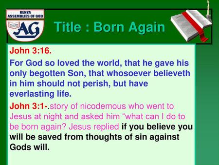 Title : Born Again John 3:16.