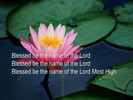 Blessed be the name of the Lord