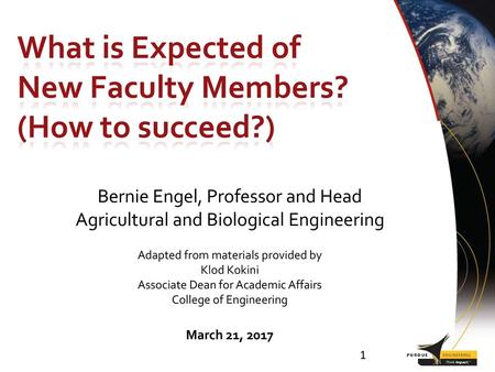 What is Expected of New Faculty Members? (How to succeed?)