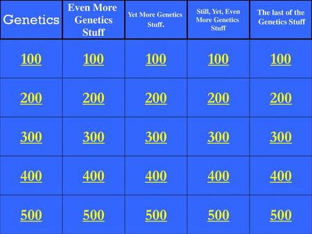 Genetics Even More Genetics Stuff Yet More Genetics Stuff.