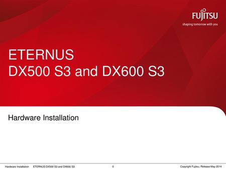 Fujitsu Training Documentation Hardware Installation