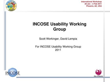 INCOSE Usability Working Group