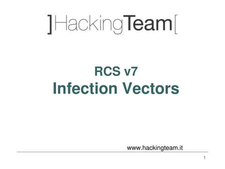 RCS v7 Infection Vectors