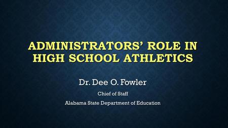 Administrators’ Role In High School Athletics