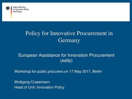 Policy for Innovative Procurement in Germany