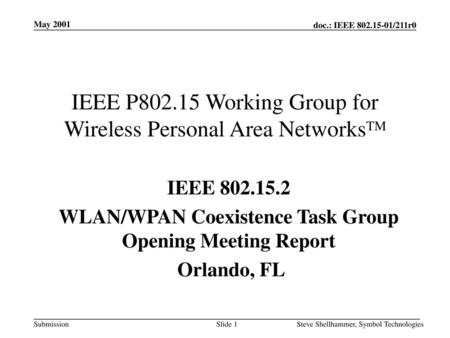 IEEE P Working Group for Wireless Personal Area NetworksTM