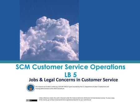 SCM Customer Service Operations LB 5