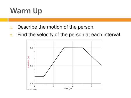 Warm Up Describe the motion of the person.