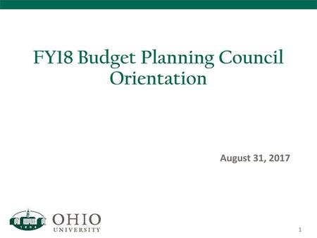 FY18 Budget Planning Council Orientation