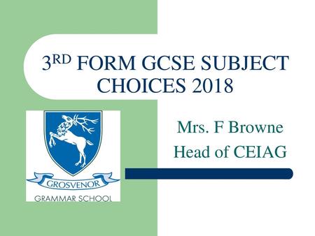 3RD FORM GCSE SUBJECT CHOICES 2018