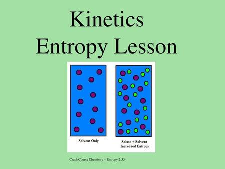 Kinetics Entropy Lesson