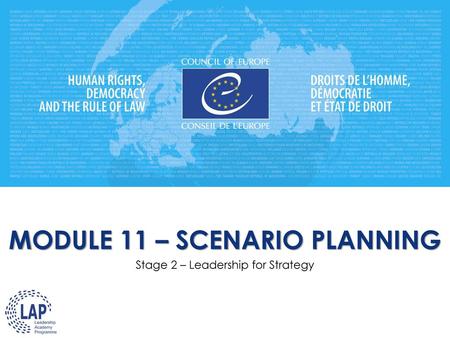 MODULE 11 – SCENARIO PLANNING