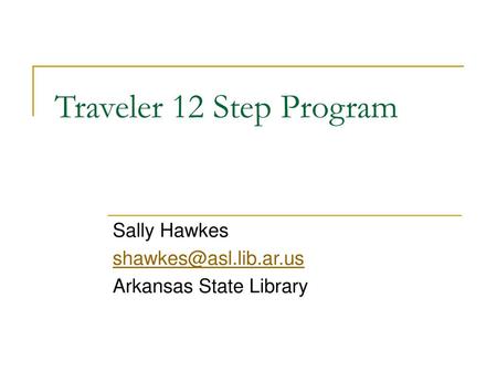 Sally Hawkes Arkansas State Library